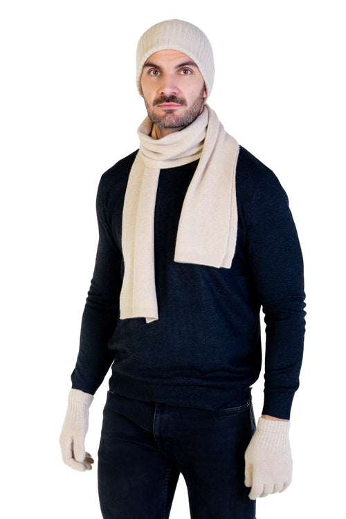 Darčekový set Classik: čiapka, rukavice a šál zo 100 % kašmíru
