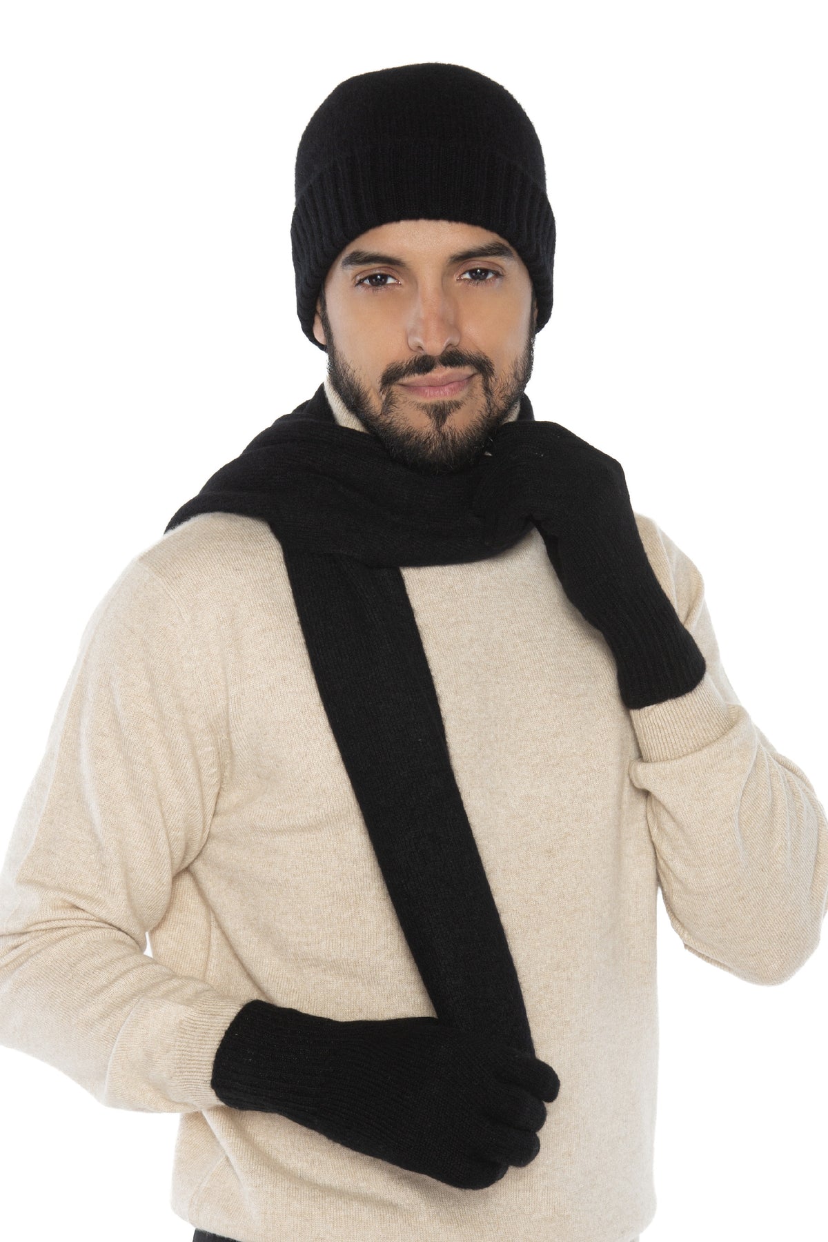 Darčekový set Augustin čiapka, rukavice a šál 100 % kašmír