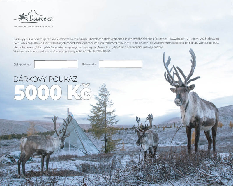 Darčekový poukaz v hodnote 5000 Kč